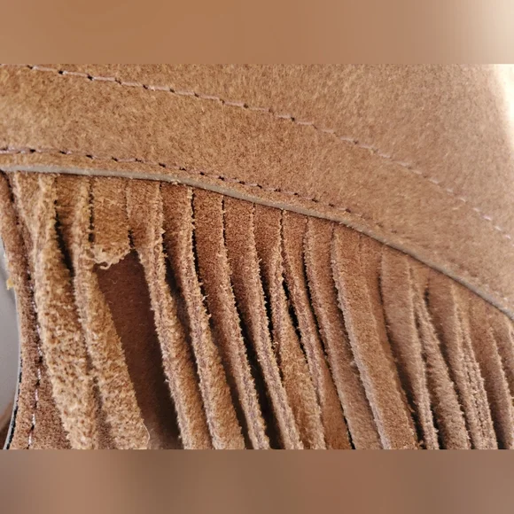Lucky Brand Nyra Brown Fringe Suede Tote Bag NWT - Picture 9 of 9